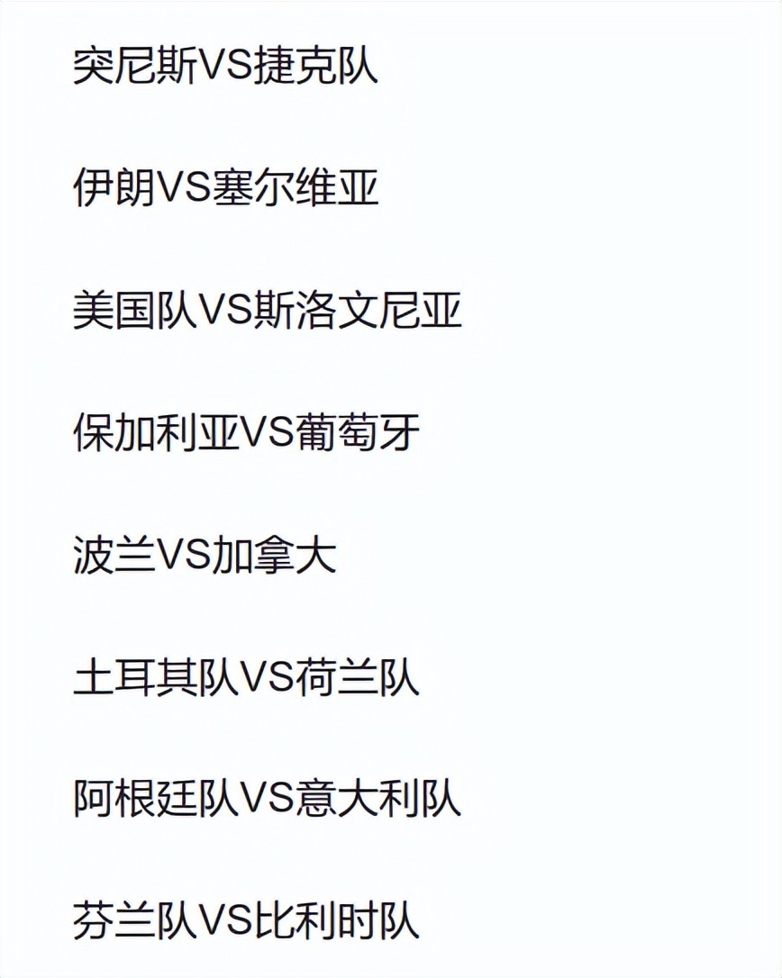 强资格, 赛结束, 首轮比赛中